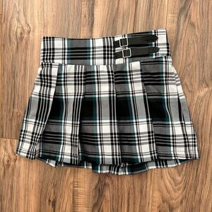 Justice Plaid Skirt with Buckle Accents